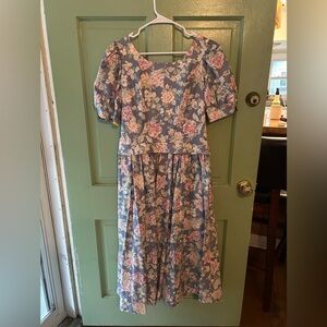 Vintage Laura Ashley Floral Cotton Dress